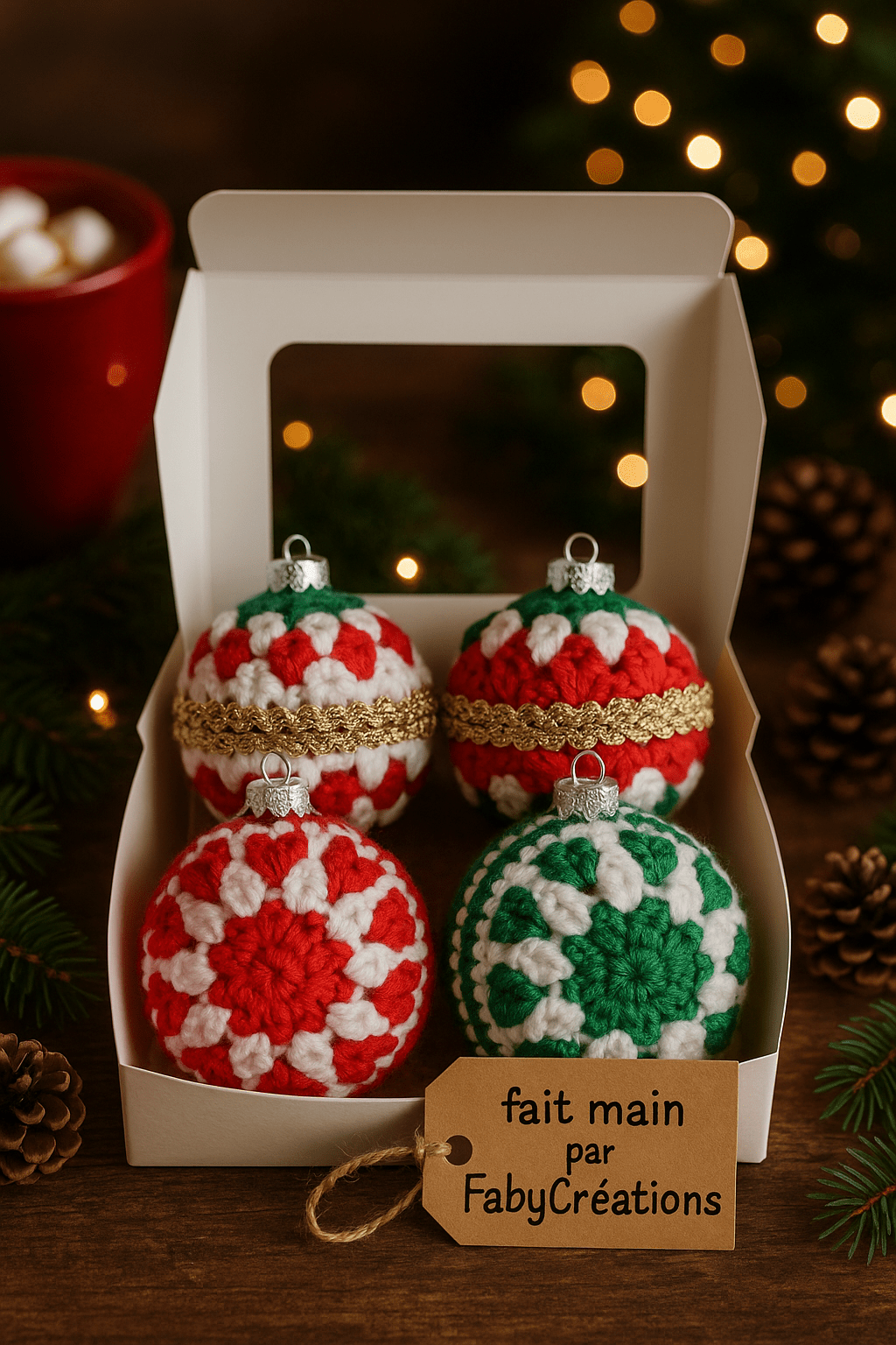 Boules de Noël - Les créations de Faby
