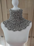 Tour de cou chiné noir & blanc – Fait main au crochet