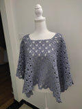 Poncho denim en laine acrylique