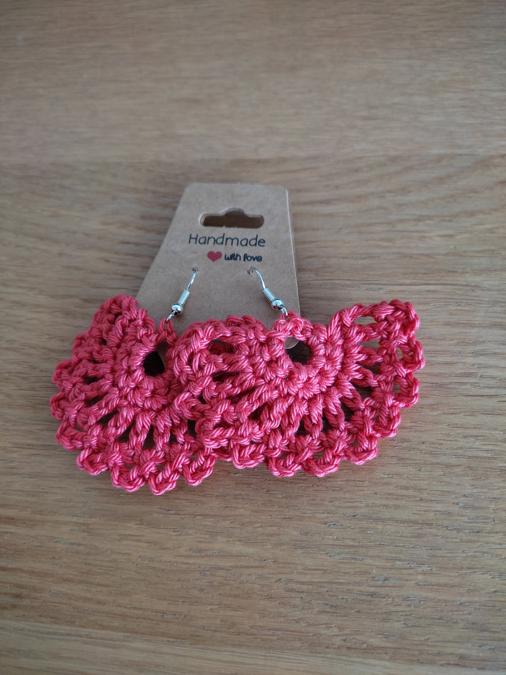 Boucles d'oreilles au crochet – Dentelle  Corail