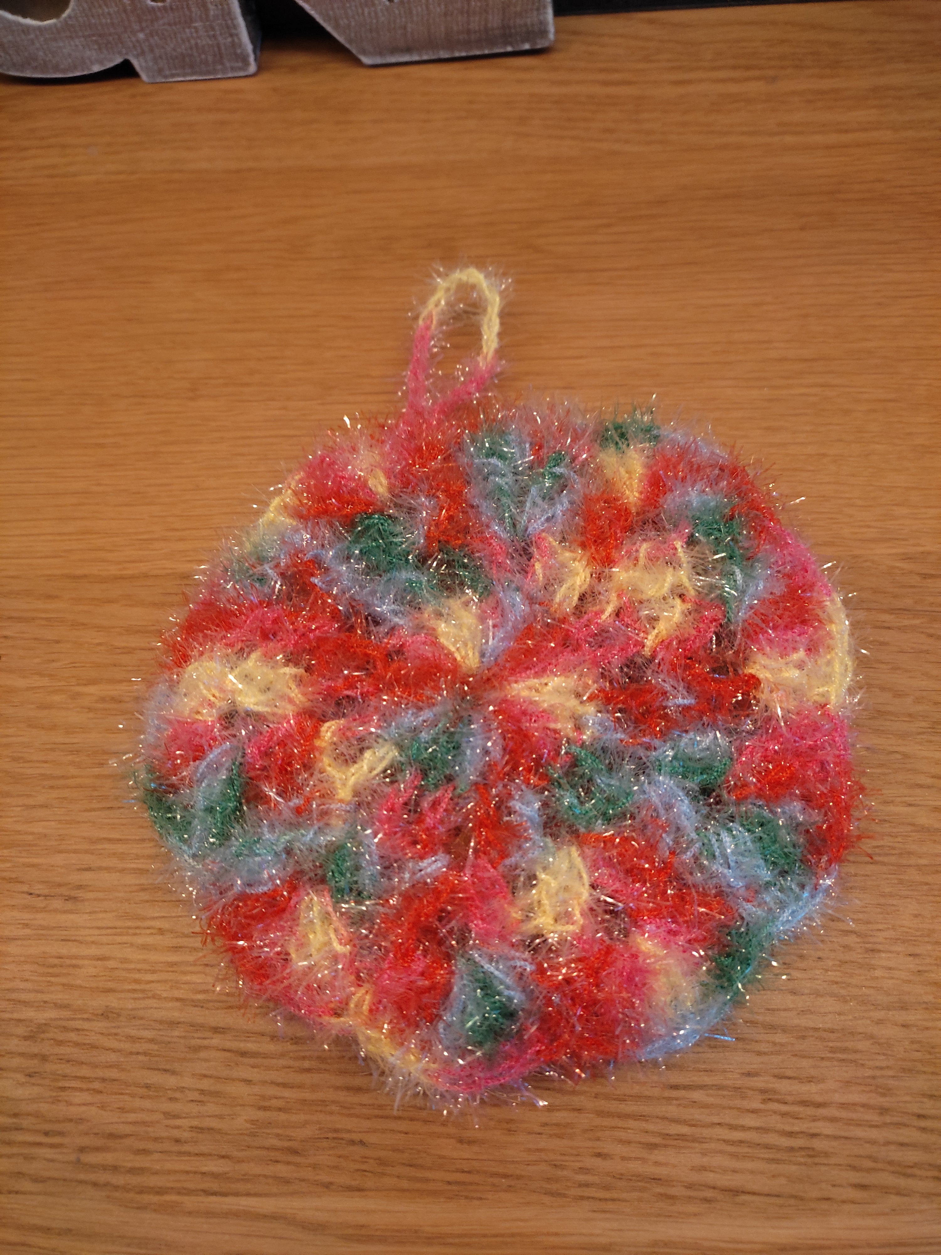 Éponge Ronde Douche au Crochet – Fleur de Bain Écologique Faite Main