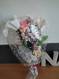Bouquet de 6 fleurs au crochet fait main sur tiges, cadeau original