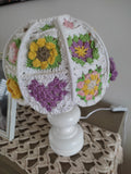 Abat - jour Crochet Granny Square – Fleurs Colorées Fait Main - Les créations de Faby