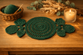 Centre de table au crochet – Fil de macramé vert forêt - Les créations de Faby