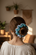 Chouchou au crochet – Turquoise & Lilas - Les créations de Faby