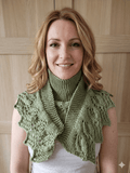 Écharpe Feuilles au Tricot – Vert Sauge - Les créations de Faby