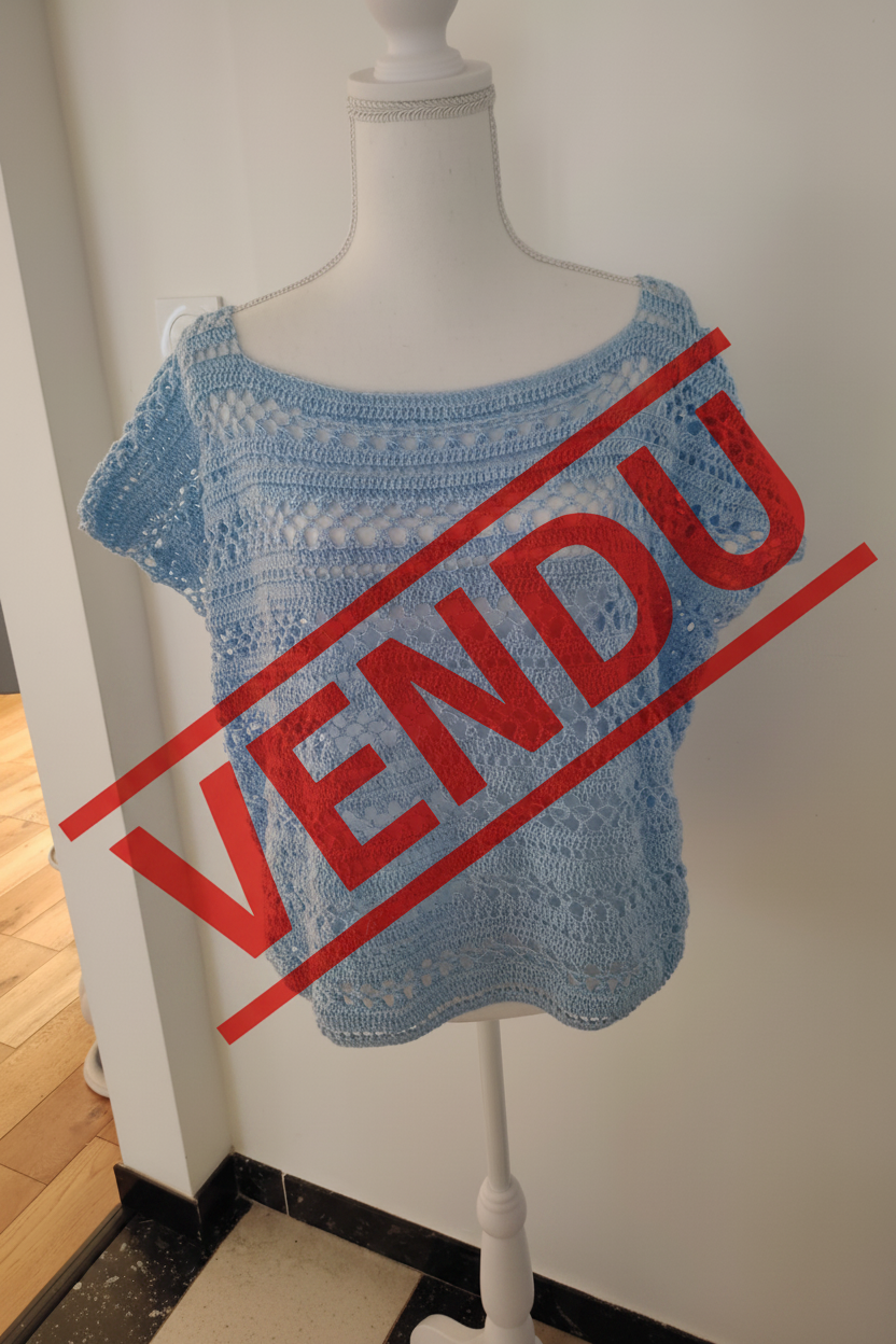 Tunique au crochet bleue VENDU