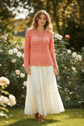 Pull crochet femme – Point écailles - Les créations de Faby