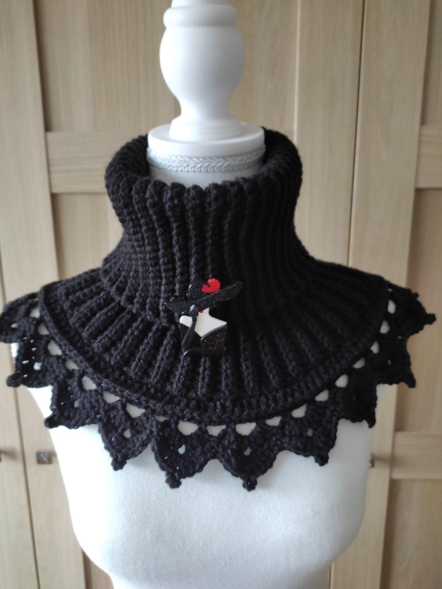 tour de cou crochet noir – Snood élégant fait main - Les créations de Faby