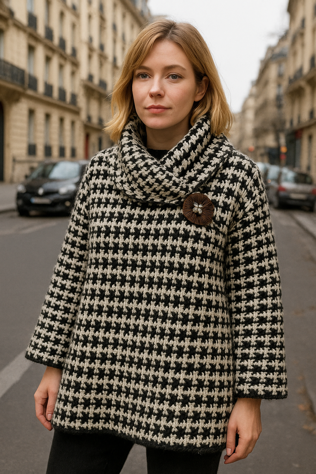 Gilet Pied-de-Poule Crochet